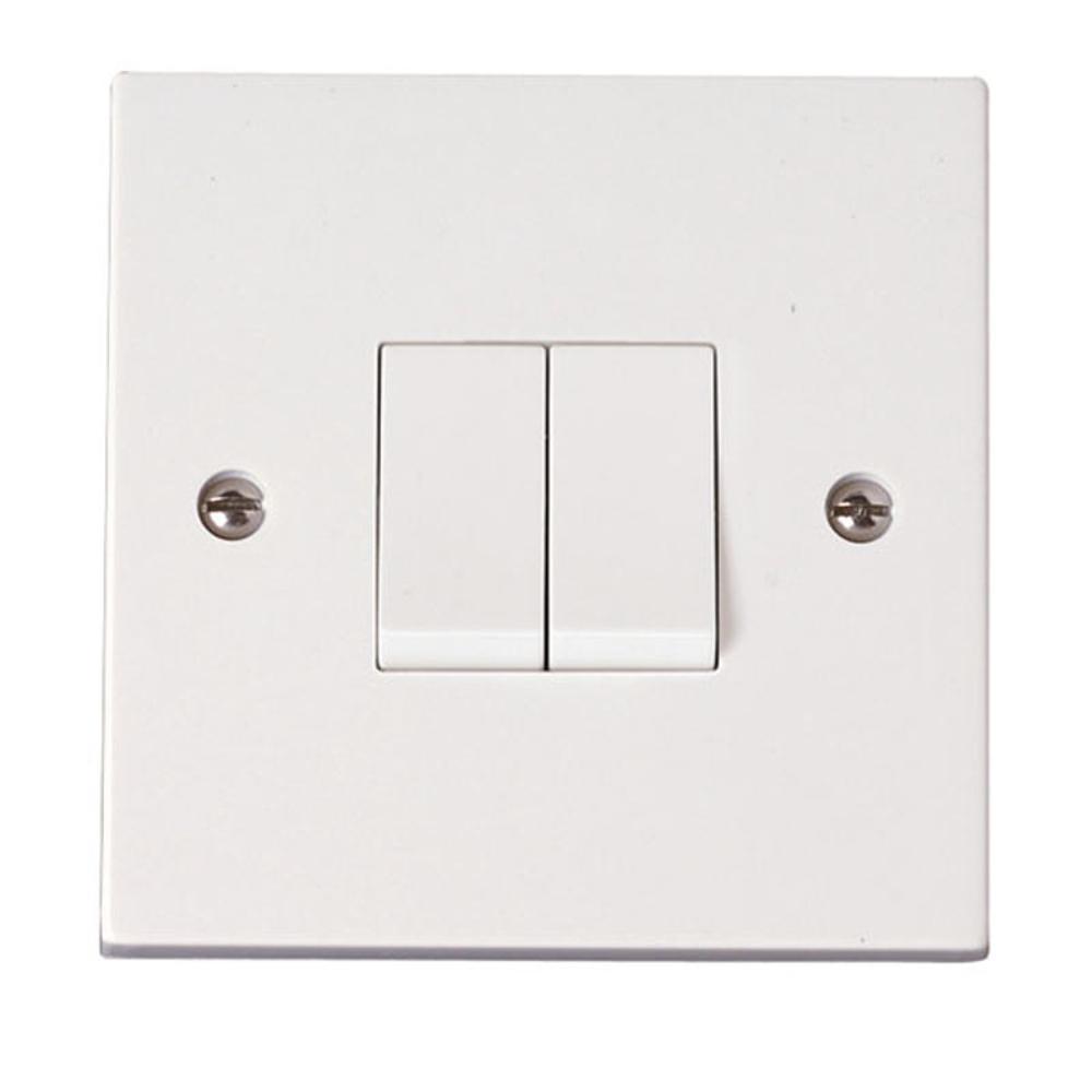 Click Polar 10AX 2 Gang 2 Way Plate Switch