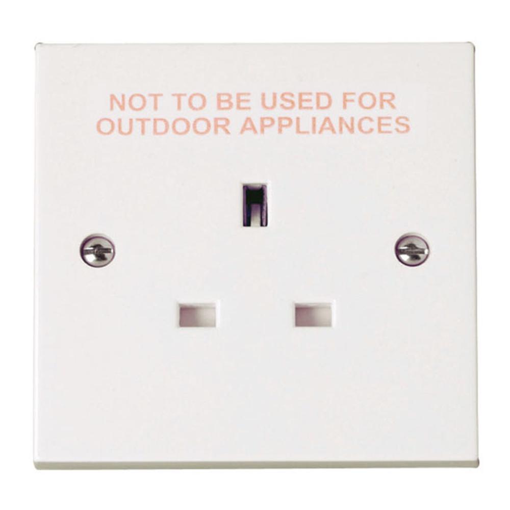 Click Polar 13A 1 Gang Unswitched Socket - Printed ‘external Use Only’