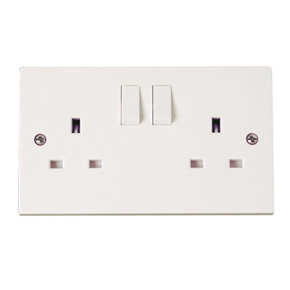 Click Polar 13A 2 Gang Dp Switched Clean Earth Socket