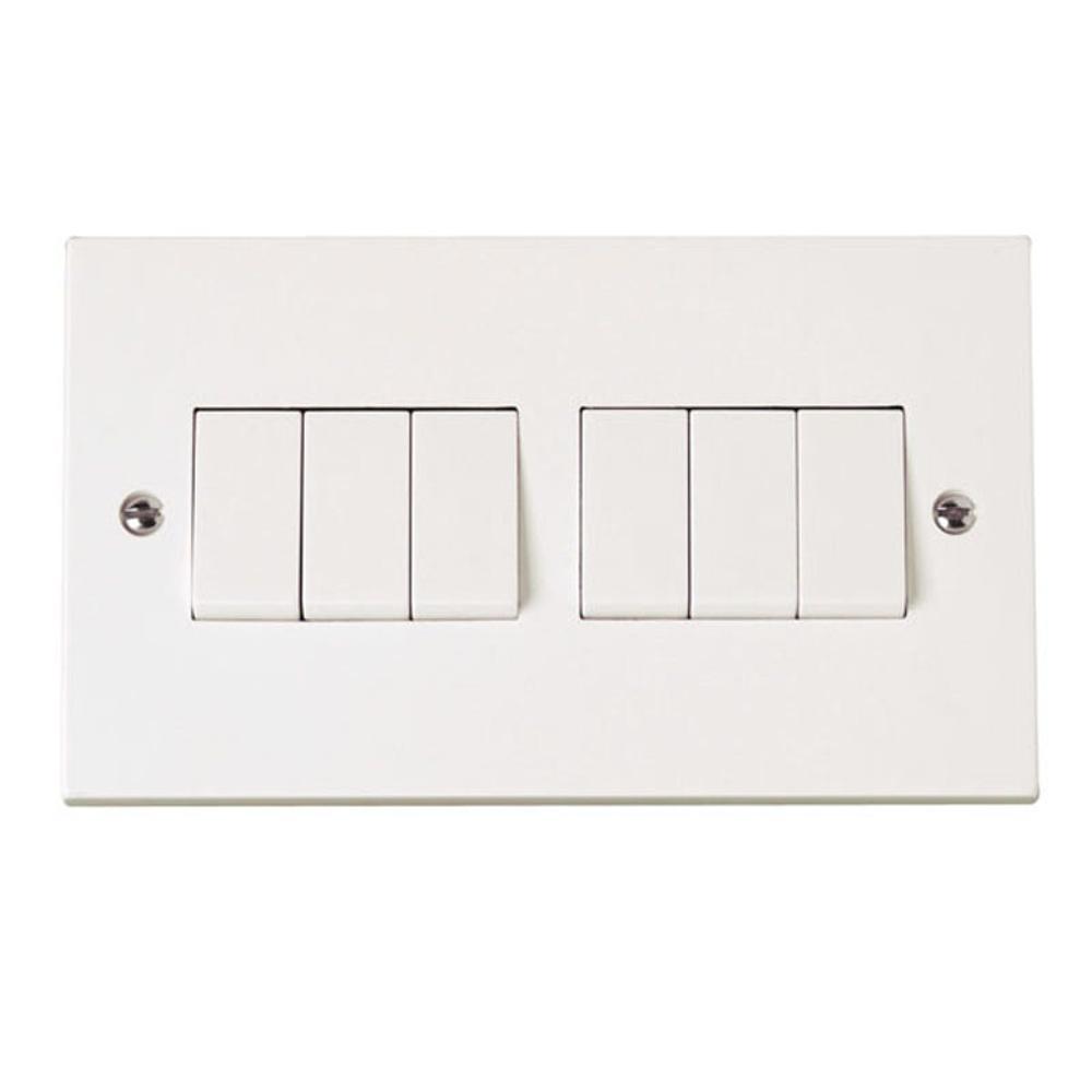 Click Polar 10AX 6 Gang 2 Way Plate Switch