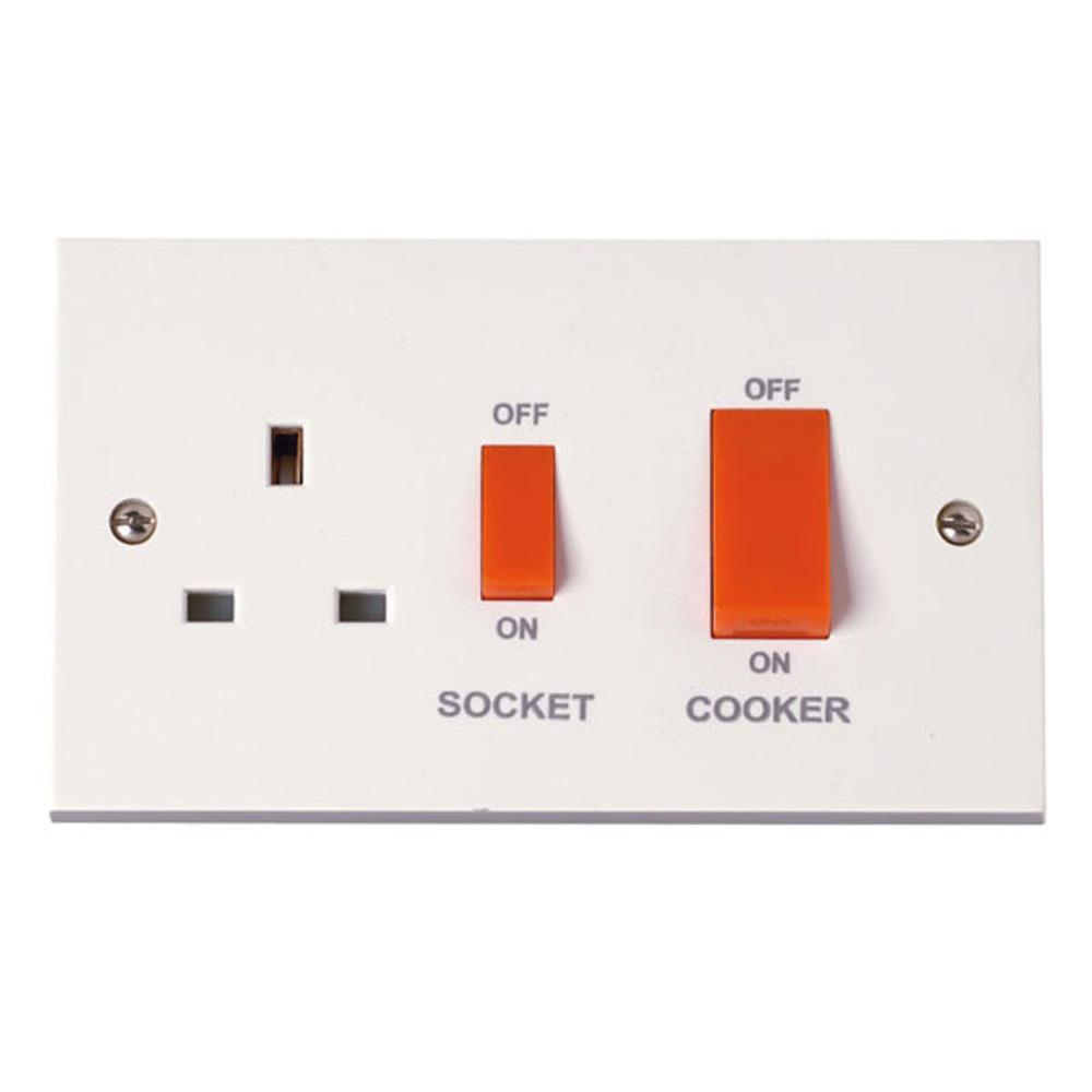 Click Polar 45A 2 Gang Dp Switch with 13A Dp Switched Socket