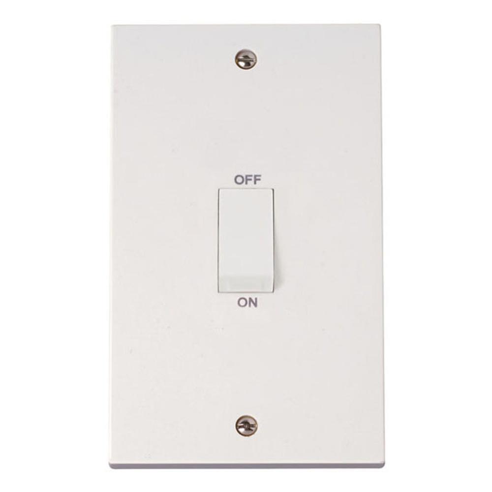 Click Polar 45A 2 Gang Dp Switch with White Rocker