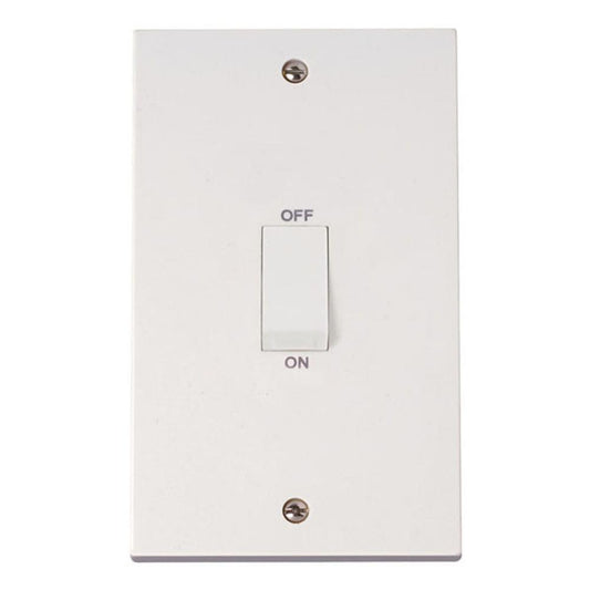 Click Polar 45A 2 Gang Dp Switch with White Rocker