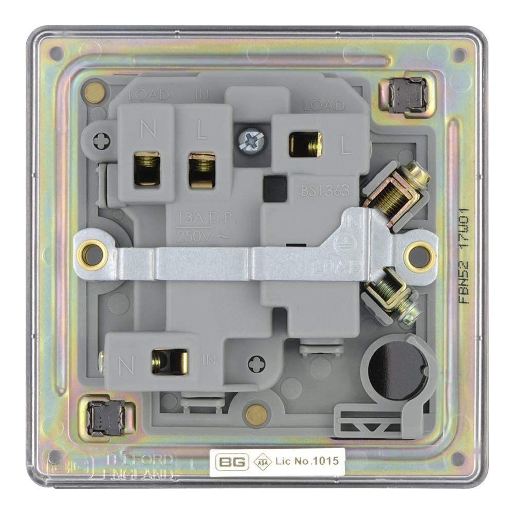 BG FBN52 13A Fused Connection Unit Switched with Power Indicator - Screwless Flatplate - Black Nickel