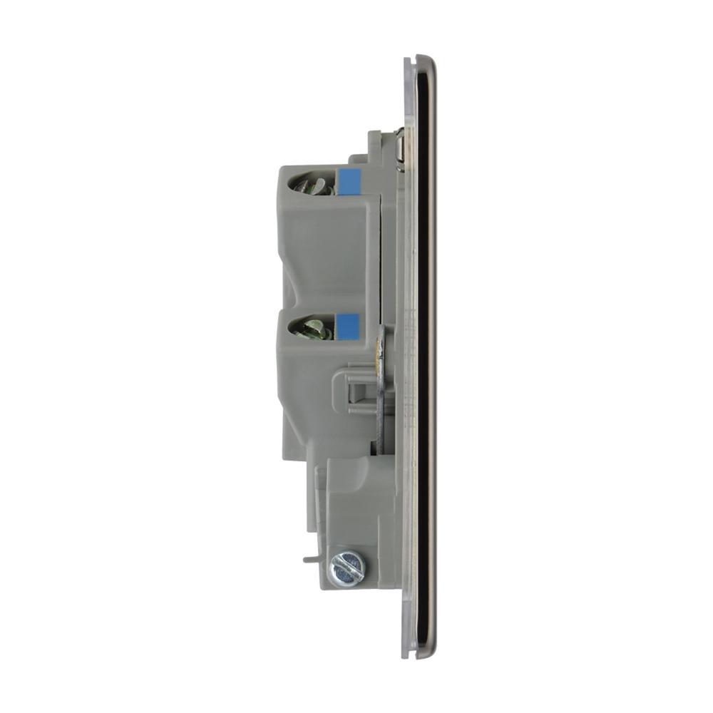 BG FBN55 13A Fused Connection Unit Unswitched Flex Outlet - Screwless Flatplate - Black Nickel