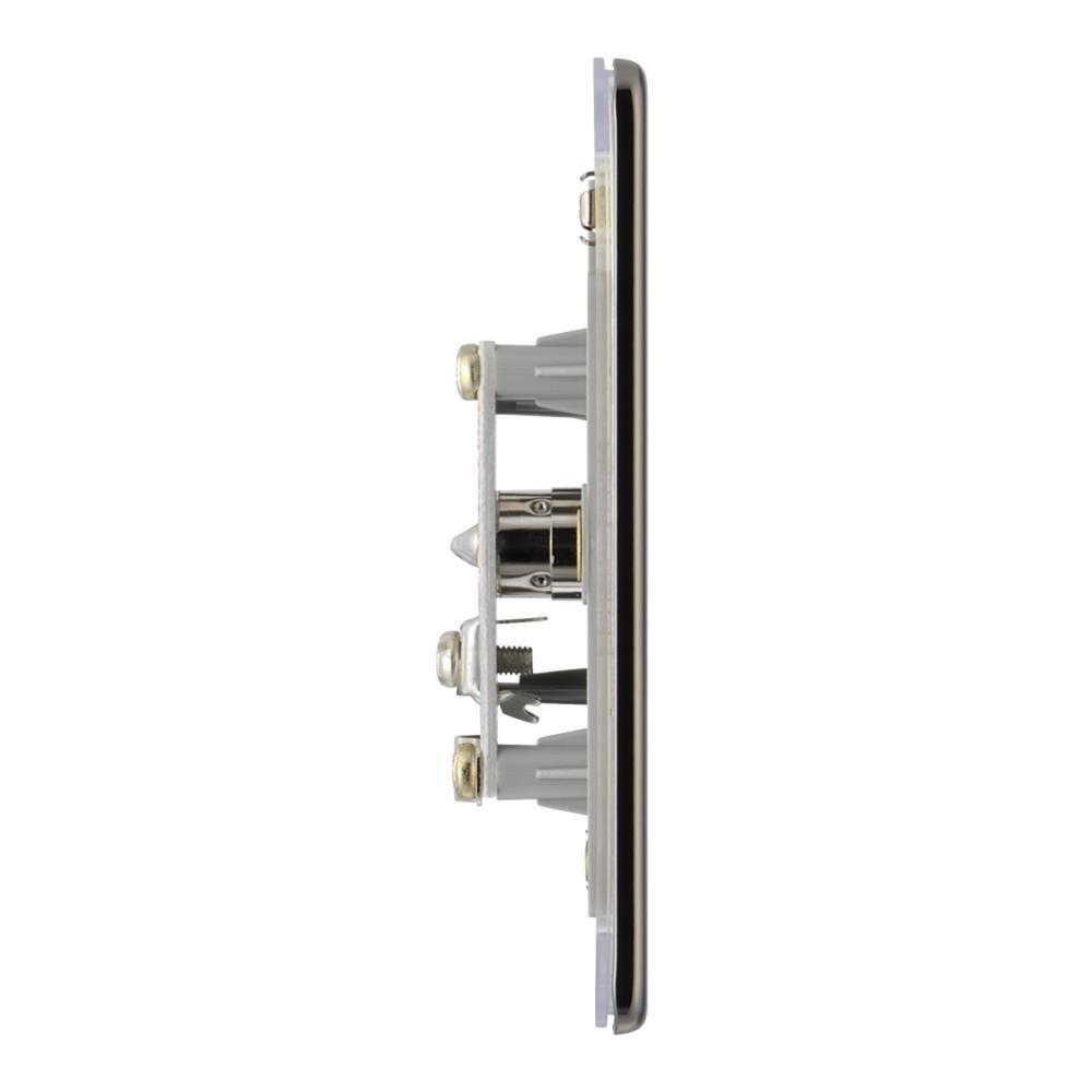 BG FBN60 1 Gang Coaxial Socket - Screwless Flatplate - Black Nickel