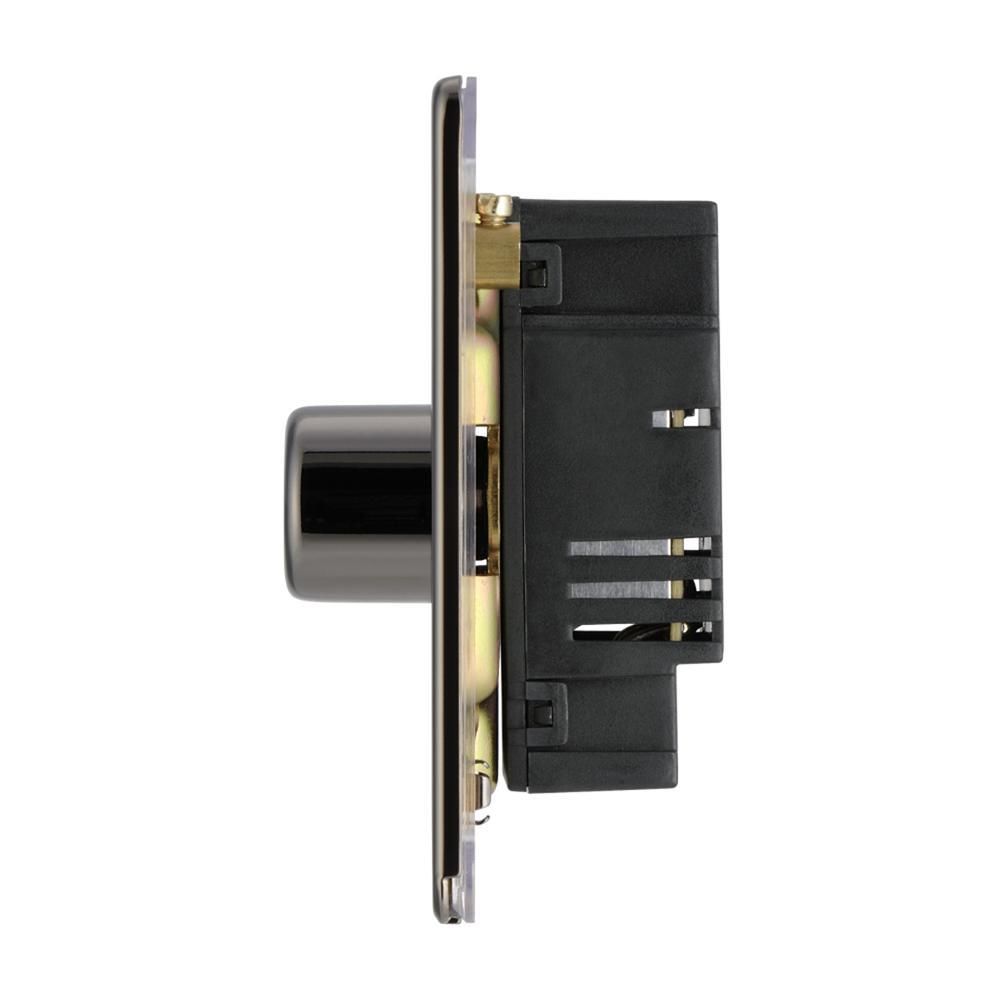 BG FBN81P 400W 1 Gang 2 Way Dimmer - Screwless Flatplate - Black Nickel