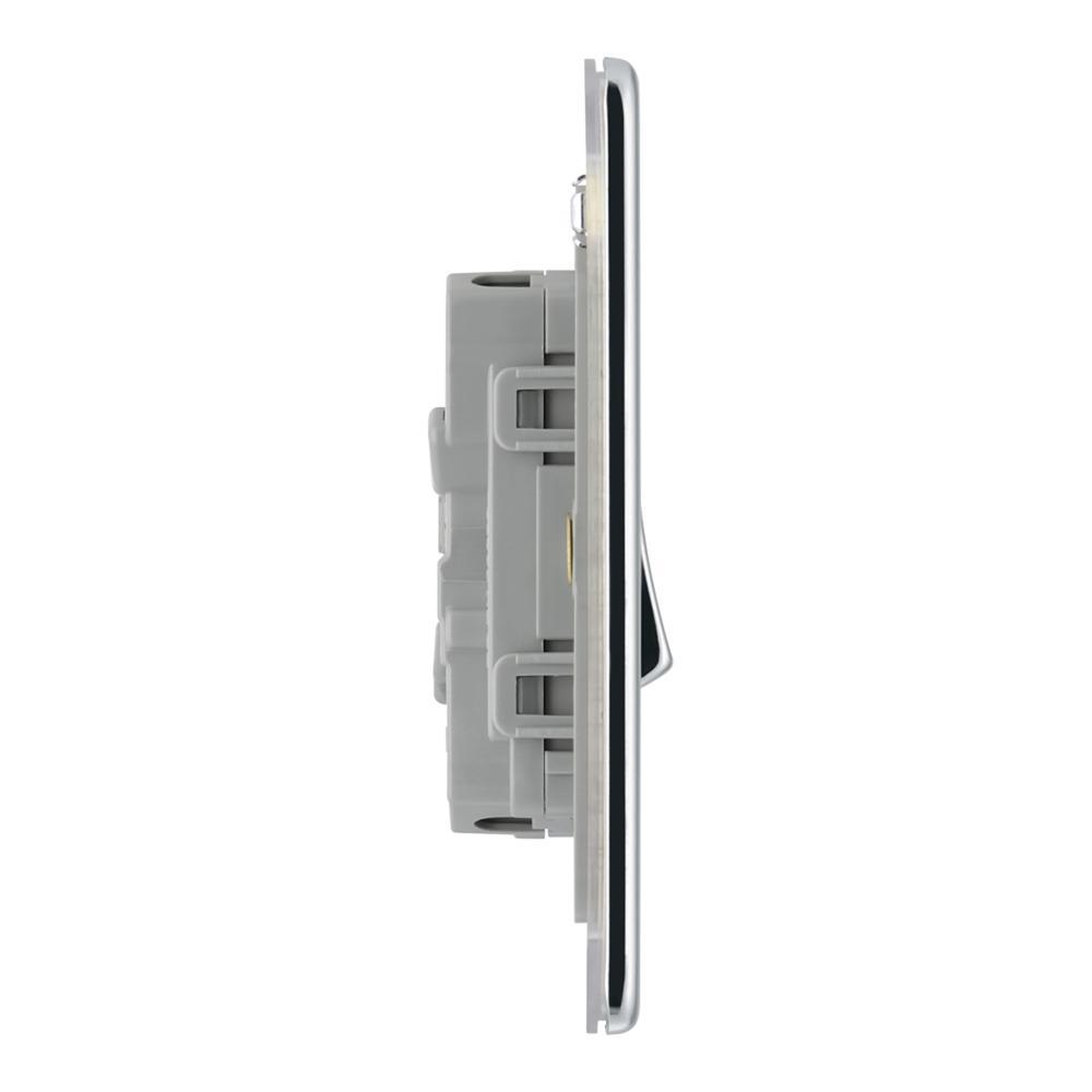 BG FPC42 10AX 2 Gang 2 Way Plate Switch - Screwless Flatplate - Polished Chrome