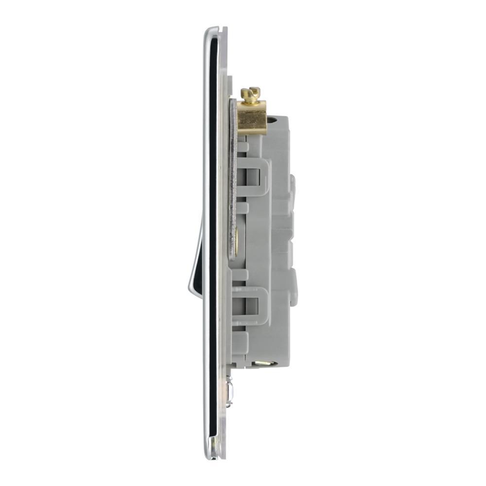 BG FPC43 10AX 3 Gang 2 Way Plate Switch - Screwless Flatplate - Polished Chrome