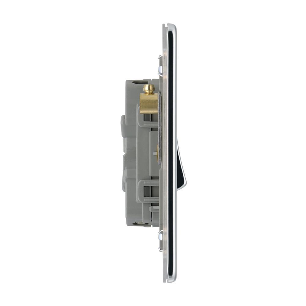 BG FPC44 10AX 4 Gang 2 Way Plate Switch - Screwless Flatplate - Polished Chrome