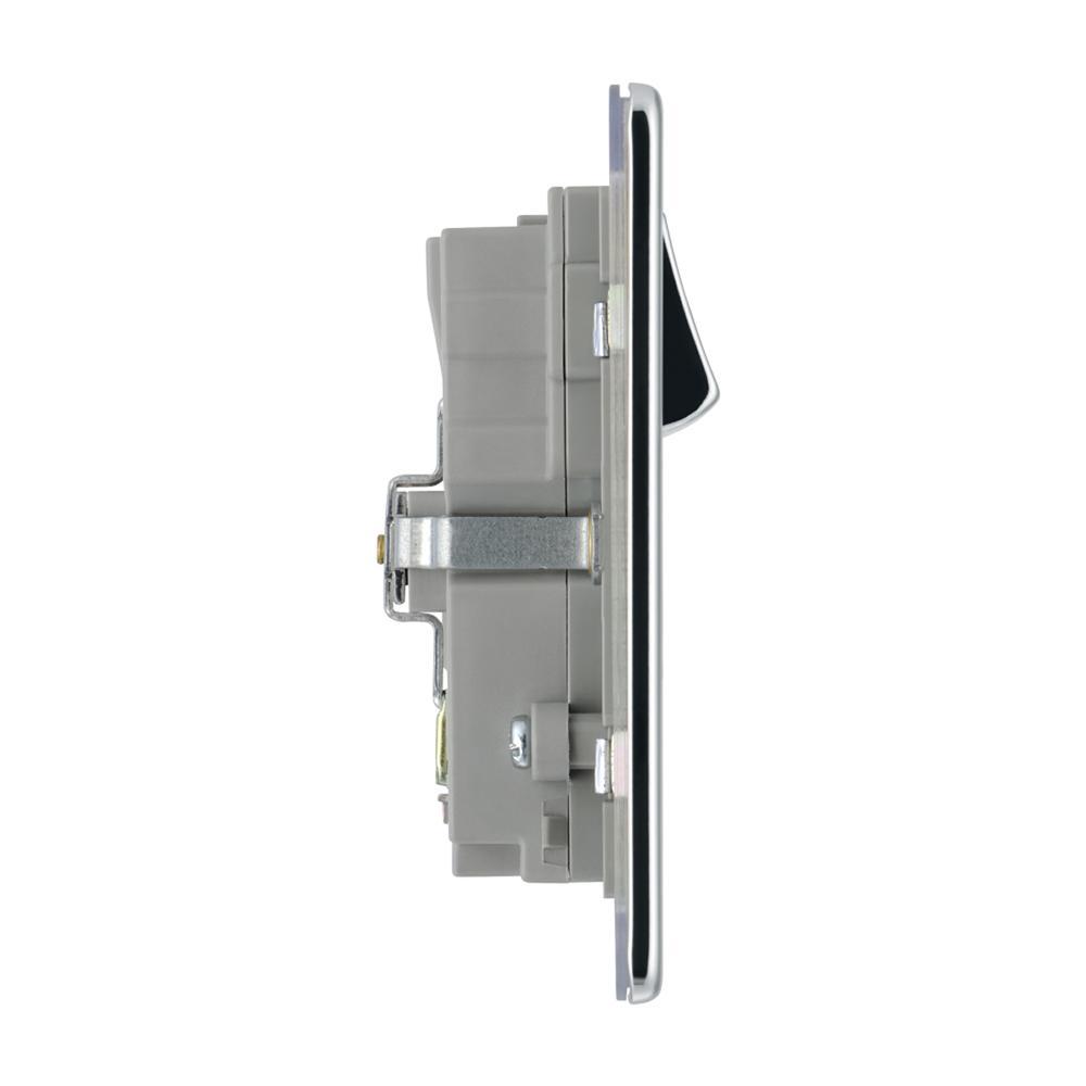 BG FPC22U3G 13A 2 Gang Switched Socket + USB - Screwless Flatplate - Polished Chrome