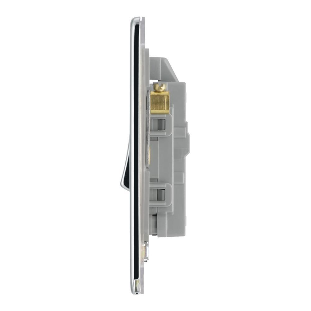 BG FPC31 20A Double Pole Switch with Power Indicator - Screwless Flatplate - Polished Chrome