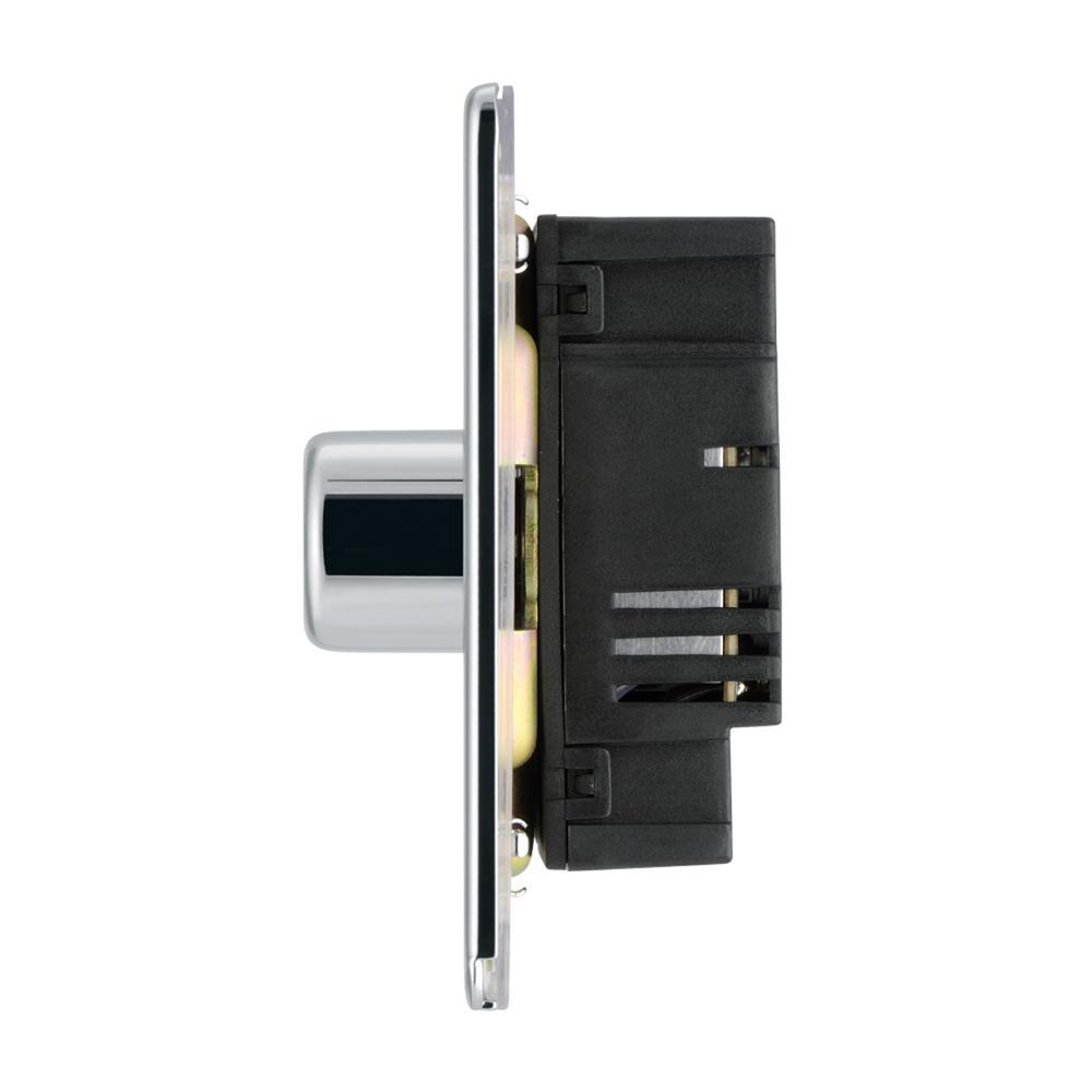 BG FPC83P 400W 3 Gang 2 Way Push Dimmer - Screwless Flatplate - Polished Chrome