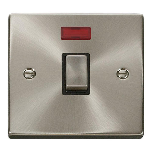 SCOLMORE Deco VPSC723BK 20A Ingot DP Switch With Neon - Black