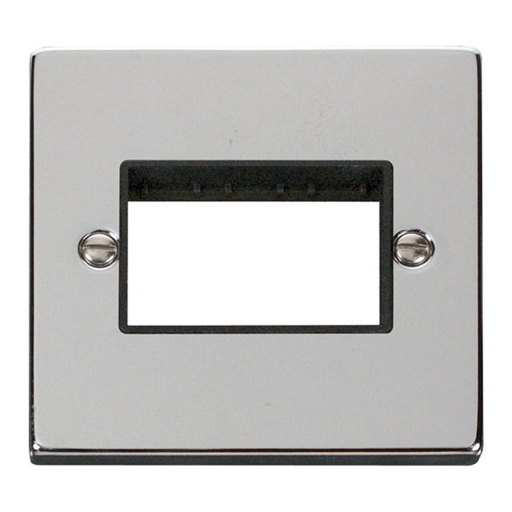 SCOLMORE Deco VPCH403BK 1 Gang MiniGrid™ Unfurnished Plate - 3 Apertures - Black