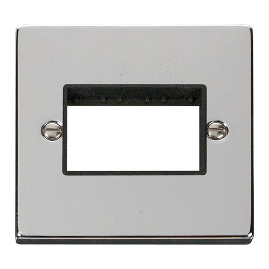 SCOLMORE Deco VPCH403BK 1 Gang MiniGrid™ Unfurnished Plate - 3 Apertures - Black