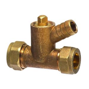 Compression Coupler with Drain Tap 15mm