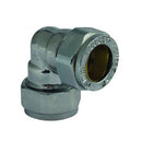Equal Elbow Chrome Compression 22 mm