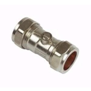 PlumbRight Straight Isolating Valve Full Flow 15mm Chrome