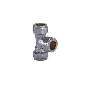 Compression Equal Tee Chrome 15 mm