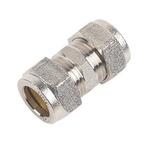 Compression Straight Coupling Chrome 15 mm