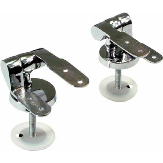 4TRADE Chrome Plated Wooden Toilet Seat Hinges (Pair)