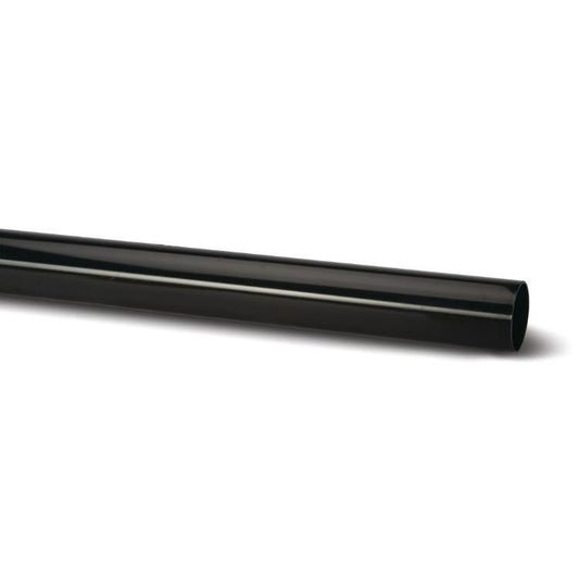 Polypipe Rr123 Rainwater Black Round Downpipe 4M