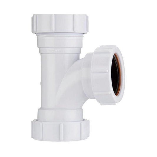 Polypipe Compression Waste 91.25 Degree Equal Tee White 40mm PS22