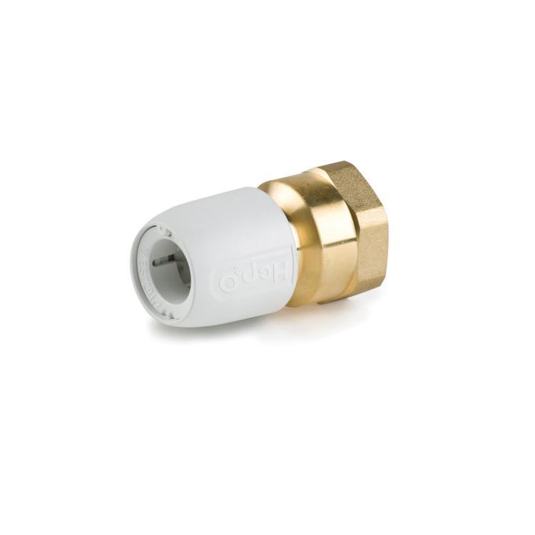 Hep2O Push Fit Brass Female Adaptor White 3/4" x 15 mm - HX24/15W