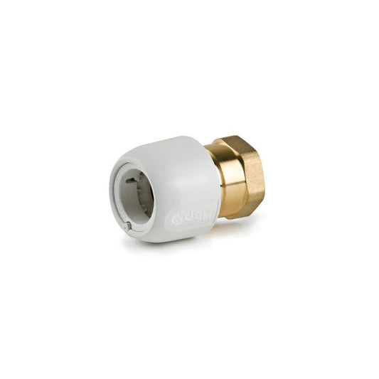 Hep2O Push-Fit Brass Female Adaptor White 3/4" x 22mm - HX28/22W