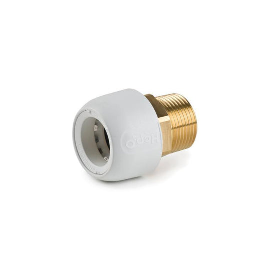 Hep2O Push-Fit Brass Male Adaptor White 1" x 28mm - HX29/28W