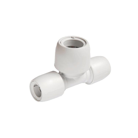 Hep2O Double End Reduced Tee White 15mm x 15mm x 22mm - HD18/22W