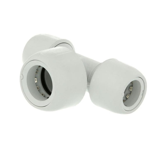 Hep2O Double End Reduced Tee White 10mm x 10mm x 15mm - HD18/15W