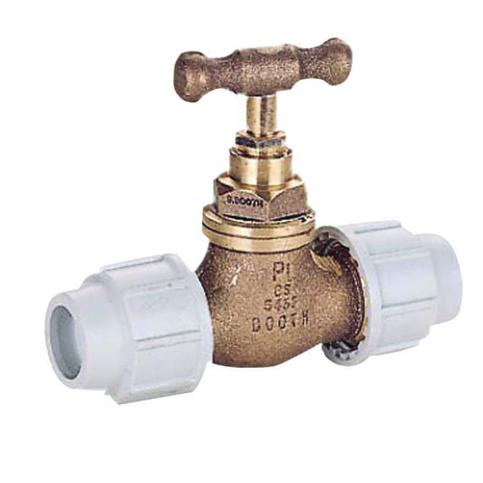 Plasson Universal Water System Stopcock Brass 32mm - 9050032