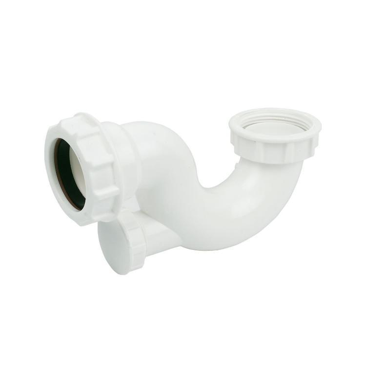 Polypipe Waste 40mm Bath Trap 20 Seal and Clean Eye White WT58