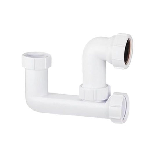 Polypipe Low Level Bath Trap with Overflow Access White 40mm WT68