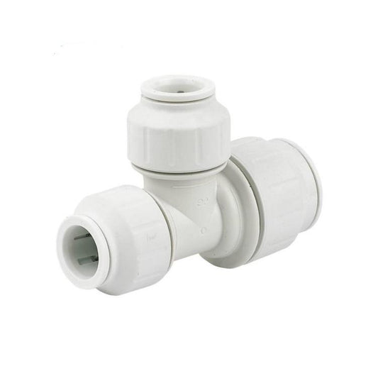 JG Speedfit Reducing Tee White 15mm x 10mm x 10mm - PEM3015BW