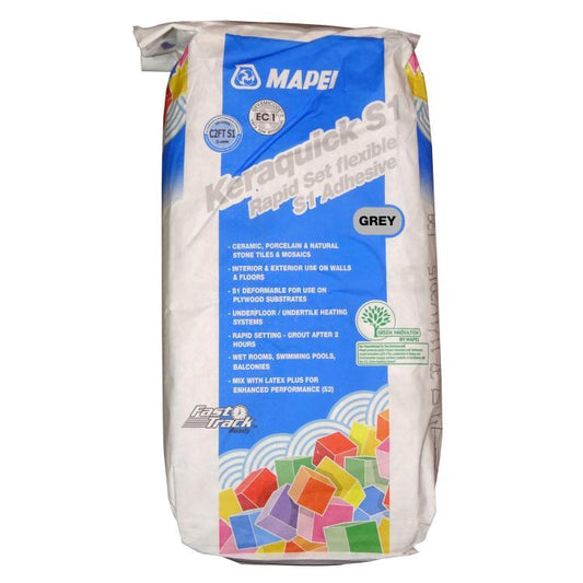 Mapei Keraquick S1 Rapid Set Grey Tile Adhesive 20kg