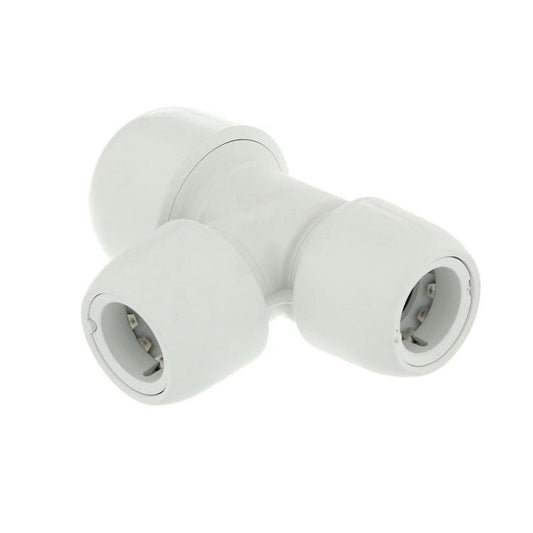Hep2O Branch and One End Reduced Tee White 10mm x 10mm x 15mm - HD14/15W