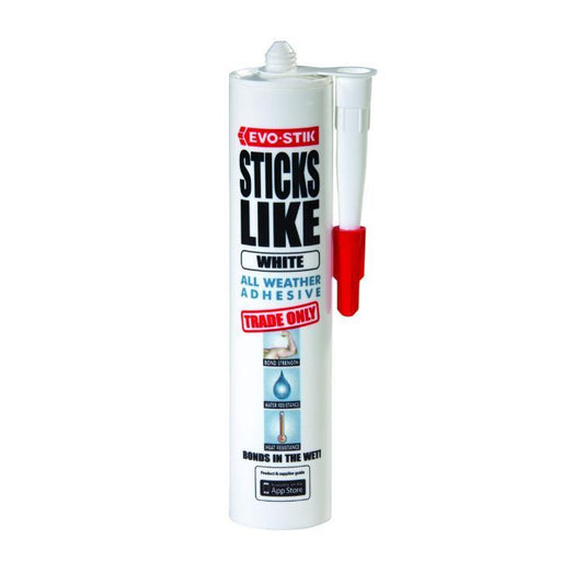 Evo-Stik Sticks Like Trade Only All Weather White Adhesive 290ml
