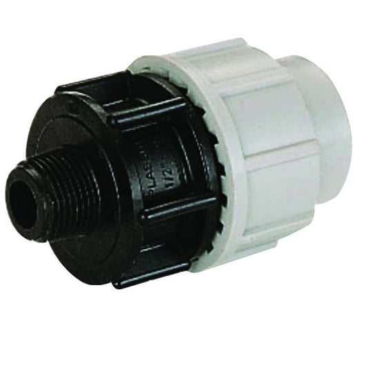Plasson Compression to Male Threaded Pipe Adaptor 20mm x 1/2" - 7020C10