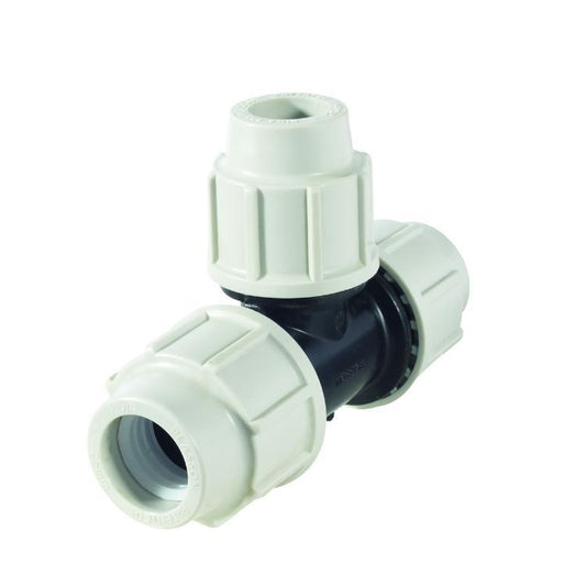 Plasson Reducing Tee Compression Connector 25mm x 20mm x 25mm - 7340DCD