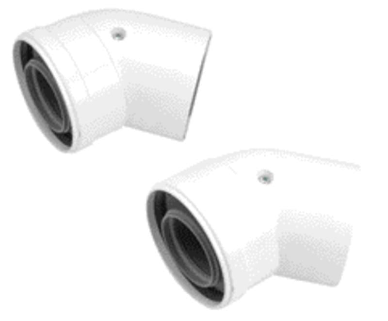 Worcester 45 Degree Boiler Flue Bend 60mm/100mm 2 Pack