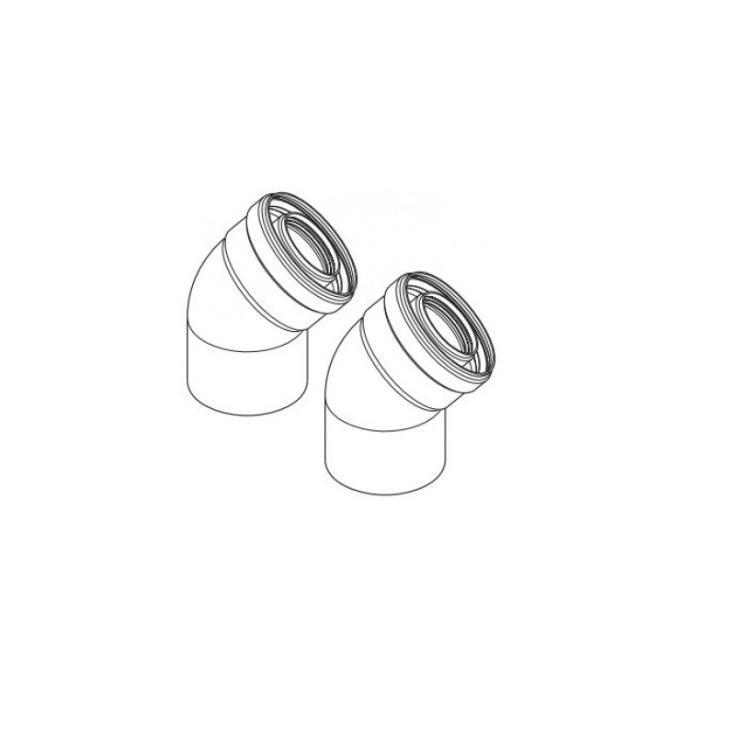 Baxi and Potterton Multifit 135 Degree Flue Bend Pair 60/100mm and Screws