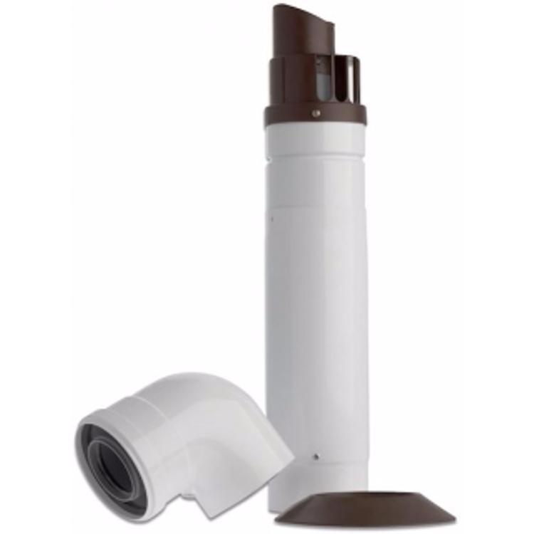 Baxi Multifit Telescopic Horizontal Boiler Flue Including Low Profile Bend 60mm/100mm White