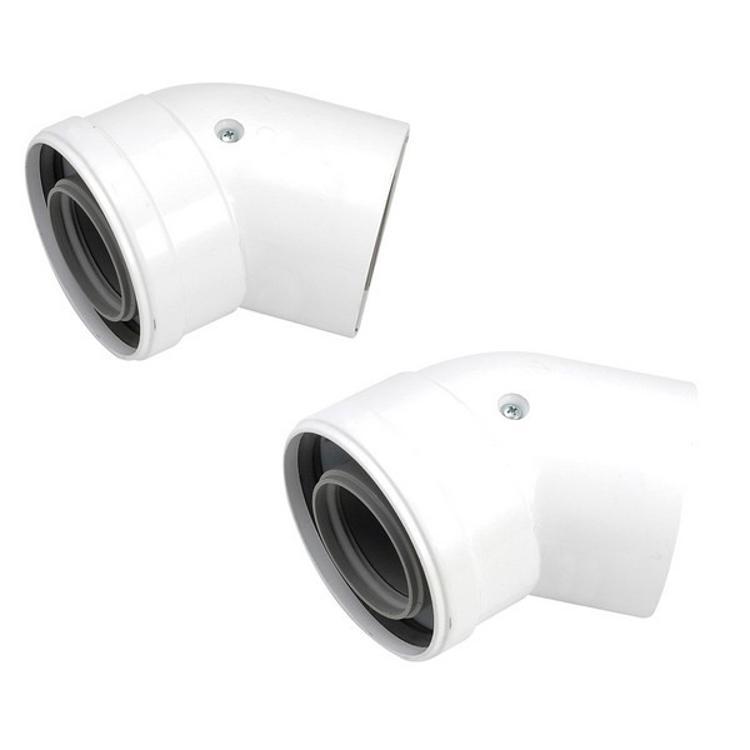 Vaillant Ecotec/Ecomax 125mm 45 Degree Boiler Flue Bends 2 Pack