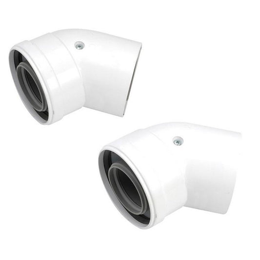 Vaillant Ecotec/Ecomax 125mm 45 Degree Boiler Flue Bends 2 Pack