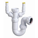 Multikwik Washing Machine Trap Double Nozzle White 40mm PWM040D