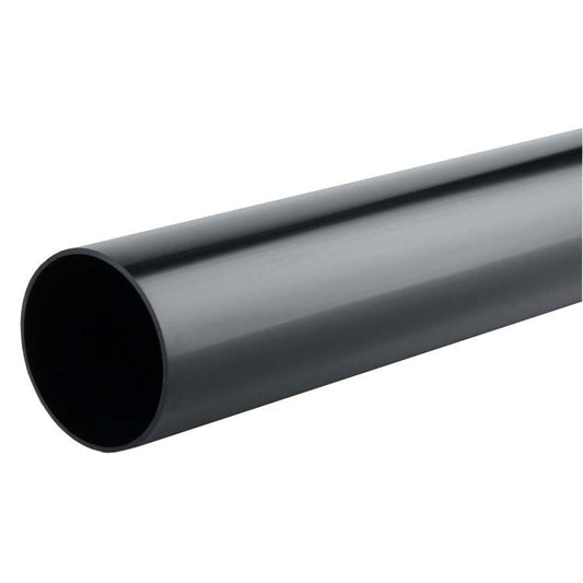 Osma RoundLine 2.75m Downpipe for 68mm Rainwater Guttering Systems - 0T086 Black