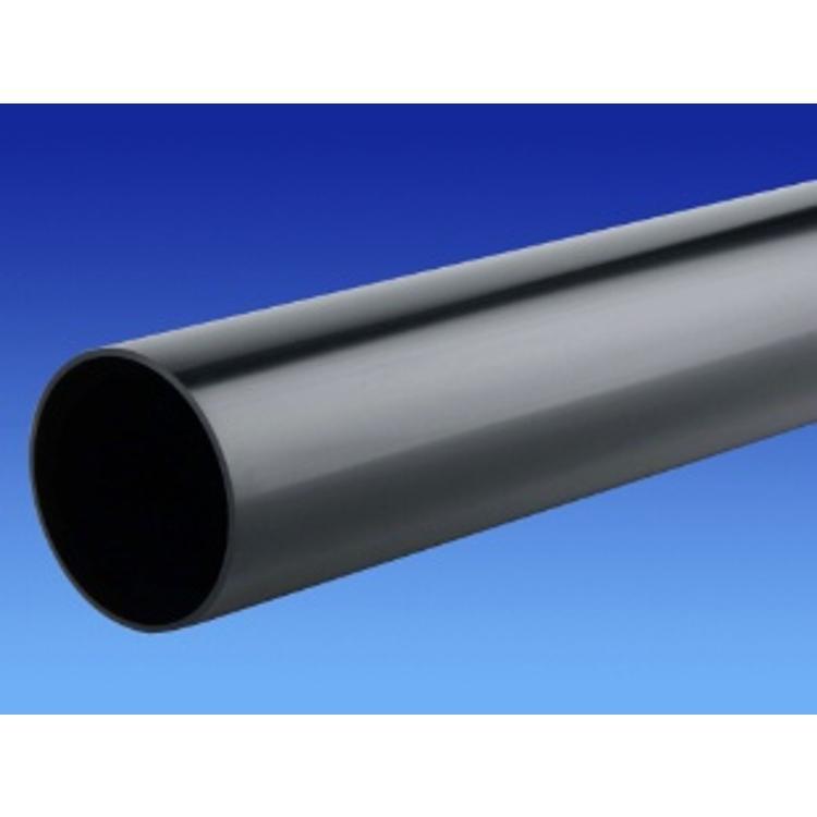 Osma RoundLine 4m Downpipe for 68mm Rainwater Guttering Systems - 0T084 Black